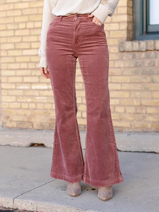 ROLLA'S Denim - ROLLA'S Dusty Rose Corduroy Flare Jeans
